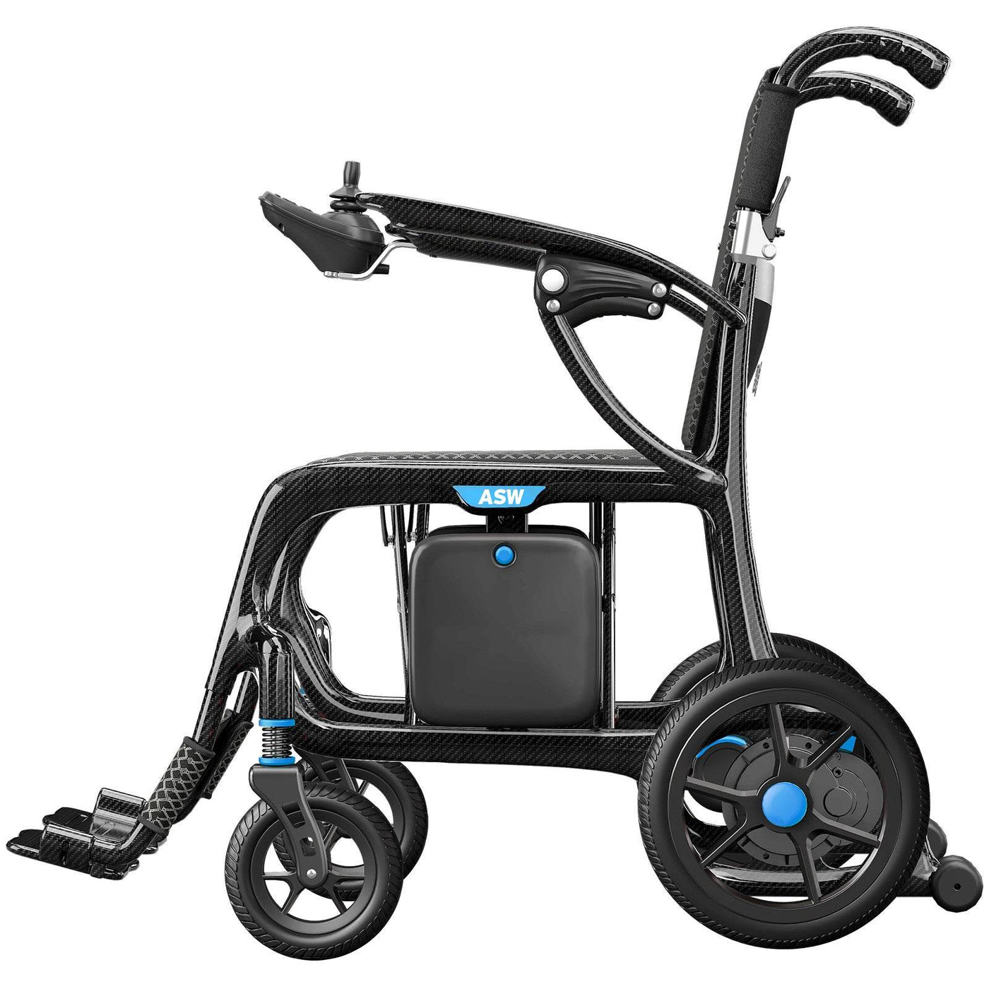 All Star Carbon wheelchair folded for travel